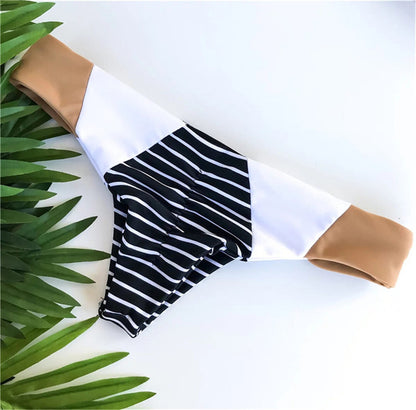 Bandeau Stripe Print Bikini